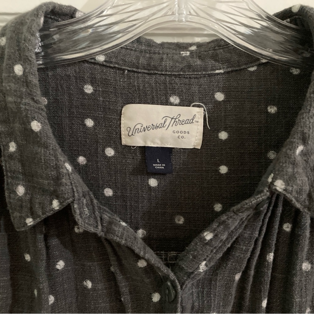 Universal Thread Gray Cuffed Sleeve Button Down S… - image 3